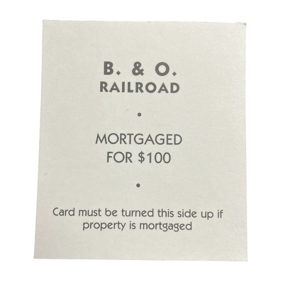 Monopoly Classic B and O Railroad Property Title Deed Card Replacement u - Picture 2 of 2